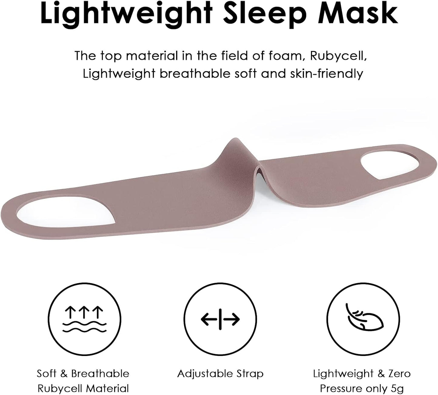FRESHME Zero Pressure Sleep Mask - Lightweight Breathable Blockout Eye Mask for Sleeping with Ear Hanging Elastic Strap for All Sleep Positions Men Women Soft and Comfortable Black Eye Blinder Travel