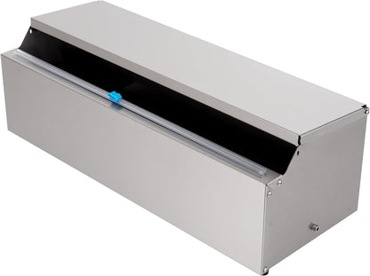 Stainless Steel Food Wrap Dispenser - 18” Commercial Stretch Film Packing Machine with Slide Cutter