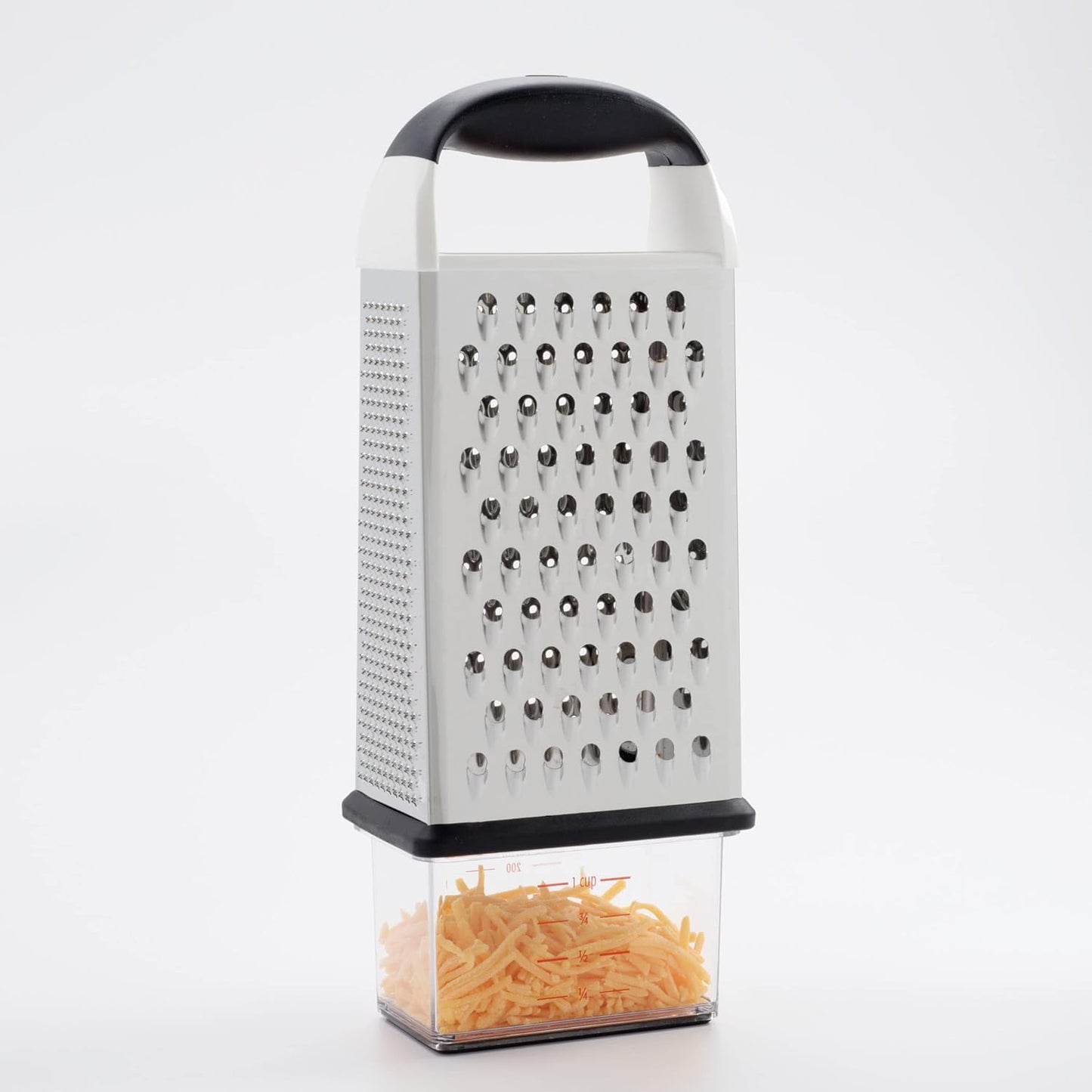 OXO Good Grips 4-Sided Box Grater for Cheese & Vegetables with Container | Stainless Steel Grating Surfaces, Non-Slip Handle, Detachable Container, Cheese, Vegetables, Zesting, Multi Purpose Grater