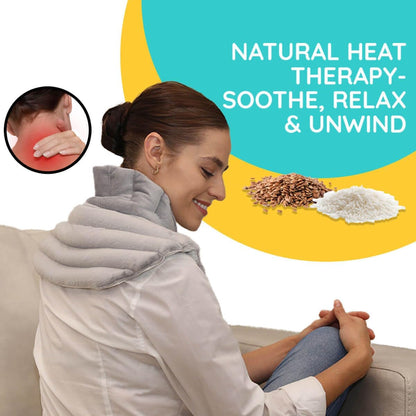 Heating Pad Solutions - Neck and Shoulder Microwavable Heating Pads - Neck and Shoulder Relaxer Portable Heating Pad for Upper Back Shoulders & Neck - Reusable Heating Pad & Hot Pack- 1 XL Pack Gray