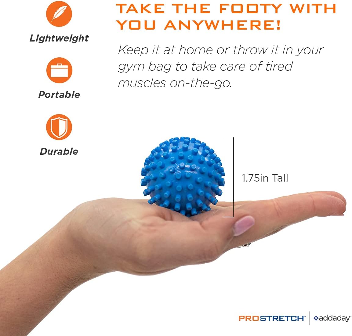 ProStretch Footy, Textured Massage Ball for Plantar Fasciitis & Foot Pain | Textured Spiky Massage Ball for Foot Pain Relief, Muscle Soreness & Deep Tissue Therapy