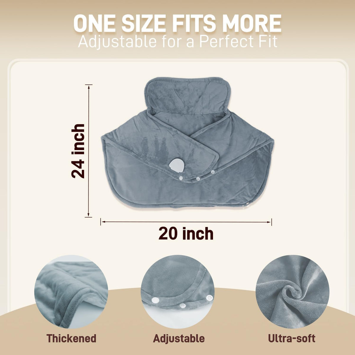 Heating Pad for Neck and Shoulders and Back - Electric Heating Pad for Pain Relief with 6 Heating Levels & 4 Time Setting, Christmas Birthday Gifts for Women Men Dad Mom Elderly (20" x 24")