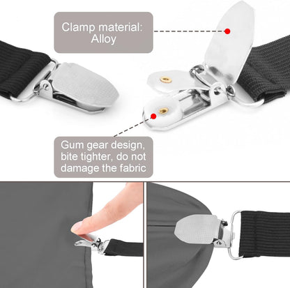 4 Pack Mattress Elastic Straps, Elastic Bed Sheet Holders for Corners Fitted Straps Clip Adjustable Bedsheet Grippers Mattress Sheet Corner Holders, Fitted Bedsheet Clip for Bedding Sofa Cover