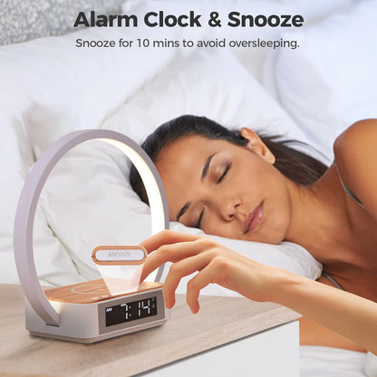 Sunrise Alarm Clock with Wireless Charging Desk Touch Lamp, Sunrise Lamp