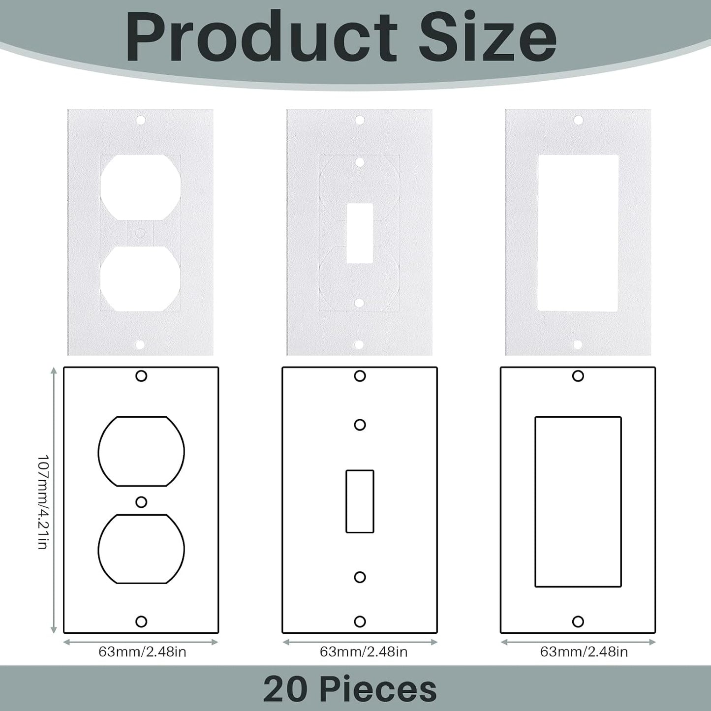 30 Pieces Wall Plate Insulation Gasket Wall Gasket Replacement Outlet Insulation Pads White Weatherproof Insulating Foam Switch Sealer for Outlets One Double Triple Gang Switches
