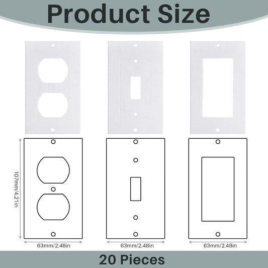 30 Pieces Wall Plate Insulation Gasket Wall Gasket Replacement Outlet Insulation Pads White Weatherproof Insulating Foam Switch Sealer for Outlets One Double Triple Gang Switches
