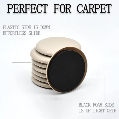 Furniture Sliders, 8 Pcs 3 1/2'' Furniture Sliders Pads for Hardwood Floors, Chair Legs Floors Protectors, Reusable Round Glides Glider, Heavy Duty Furniture Movers Sliders | Chair Legs Floors Protectors, Reusable Round Glides Glider, Heavy Duty