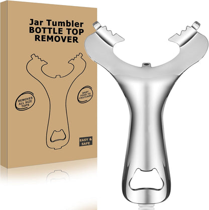 Mason Jar Opener No Lid Dents or Damage Multifunctional Tool | No dented lids,Easy twist removes any jar lid,Built in bottle opener,Comfortable grip,Built to last