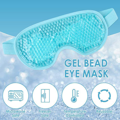 Cold Compress Eye Cover Reusable Gel Bead Sleep Eye Cover,Microwavable & Freezable Eye Compress Gel Mask with Adjustable Strap Puffy Eyes & Dark Circles for Women Girls