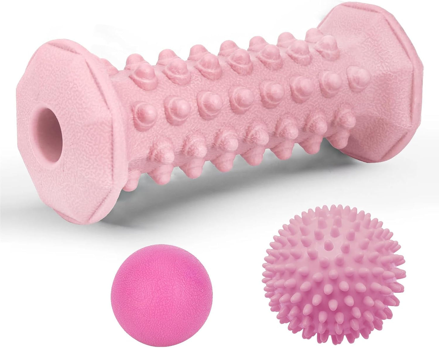 Foot Massager Roller Set for Plantar Fasciitis, Arch and Heel Pain Relief | Includes Foot Roller, lacrosse and spiky massage balls for deep tissue trigger point muscle therapy and neuropathy relief