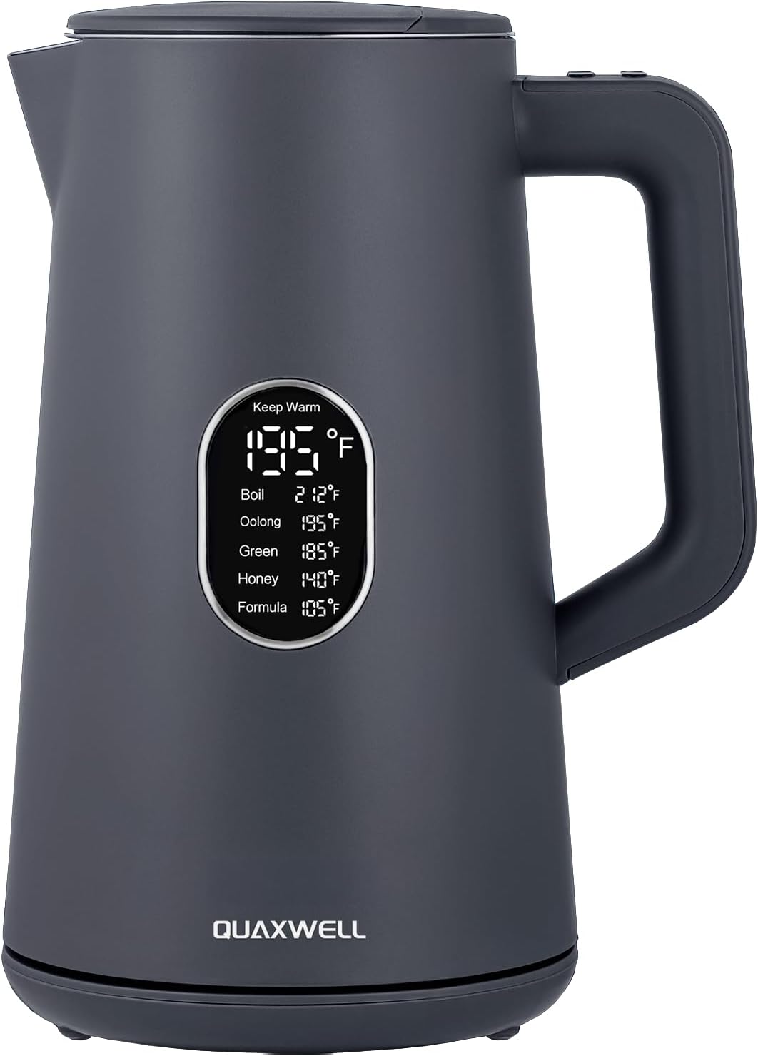 1.5L Electric Kettle Temperature Control, Black | Double Wall Cool Touch Teapot, Fast Boil, 5 Temperature Control, LED Display, Auto Shut-Off & Keep Warm