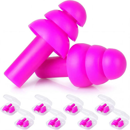24 Pairs Black Ear Plugs Bulk NRR 29dB Reusable Silicone Ear Plugs with Plastic Cases Soft Foam Plug for Sleeping Noise Cancelling Concerts Shooting Swimming Noise Reduction