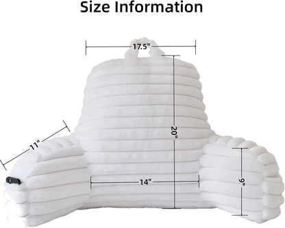 Large Reading Pillow for Adults, Back Support Pillow for Sitting Up in Bed with Arms, Couch for Lounging Bedrest, Pink