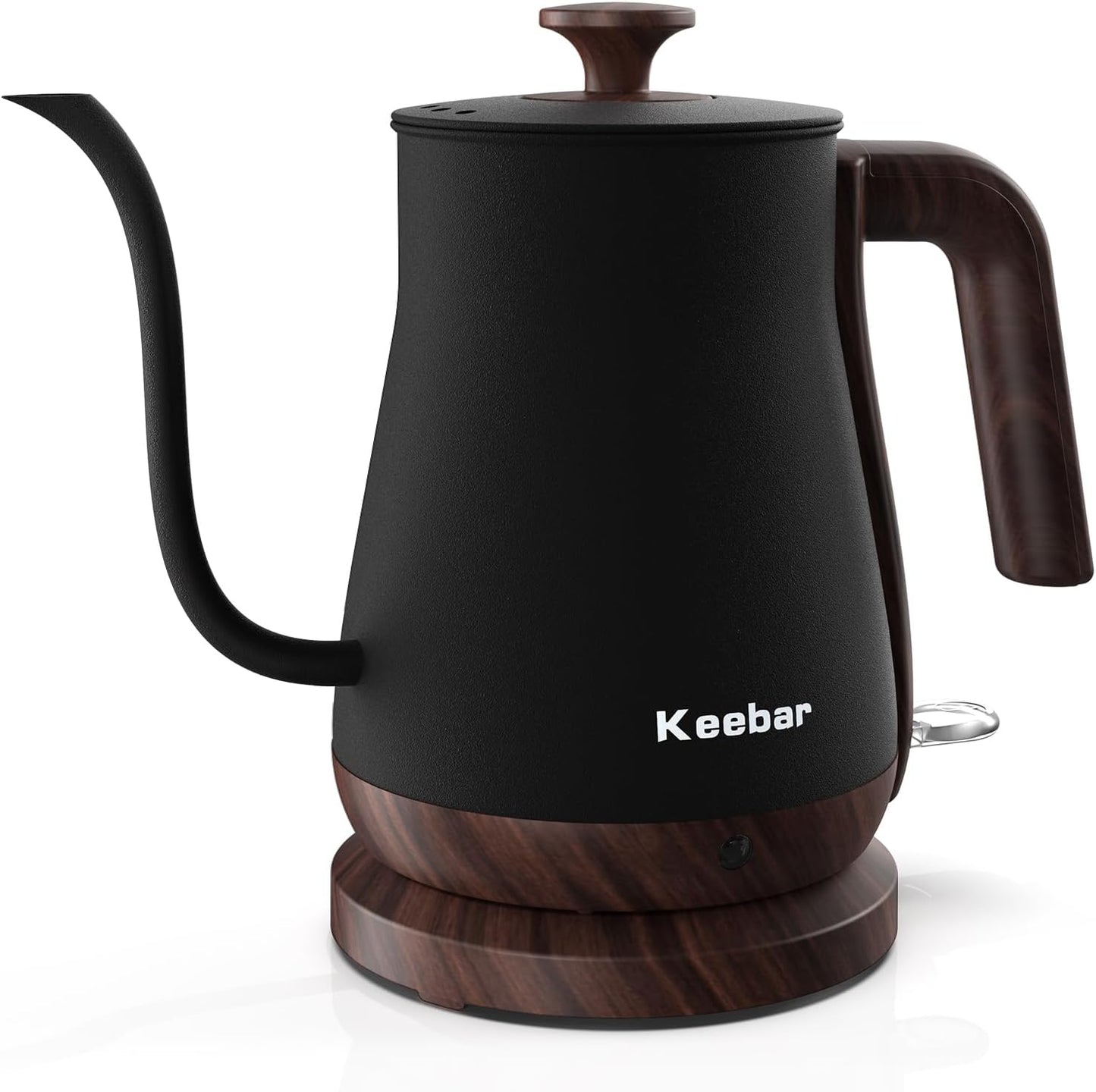 Gooseneck Electric Kettle, 0.8 L, 1000 W, Auto Shut-Off, Light Green | Compact 0.8 L Kettle With Stainless Steel Interior, Gooseneck Pour, Wood-Grain Handle, Auto Shut-Off And Boil-Dry Protection
