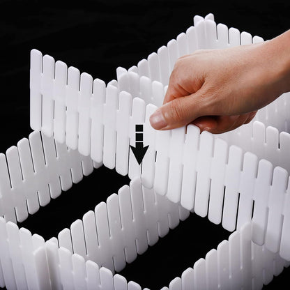 Foraineam 48Pcs Drawer Dividers, Adjustable DIY Grid Divider White Storage Organizer Separator, Socks Underwear Scarves Makeup Drawer Organizer Divider for Dresser Bedroom Office Kitchen Storage