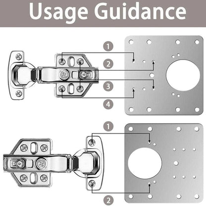 Hinge Repair Plate,10PCS Cabinet Hinge Repair Plate with Customized Screws,Stainless Steel Kitchen Cupboard Door Hinge Repair Brackets with Holes for Kitchen Cupboards Door