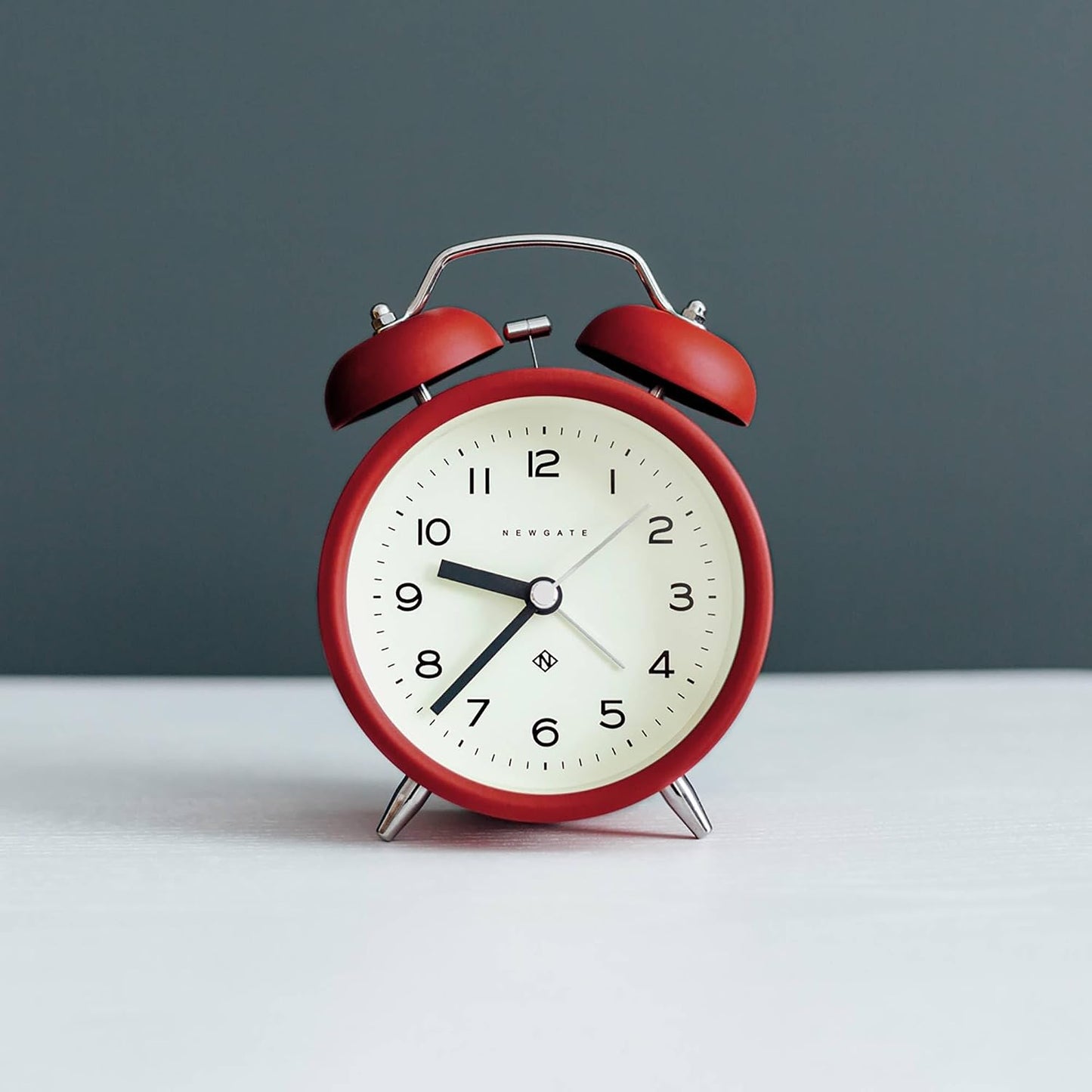 NEWGATE® Charlie Bell Echo Alarm Clock | Modern take on Classic Twin Bell Clock | Yellow | Easy to Read Numbers | Ideal for Bedside, Desk or Shelf | Modern Retro Bedroom & Office Accessory