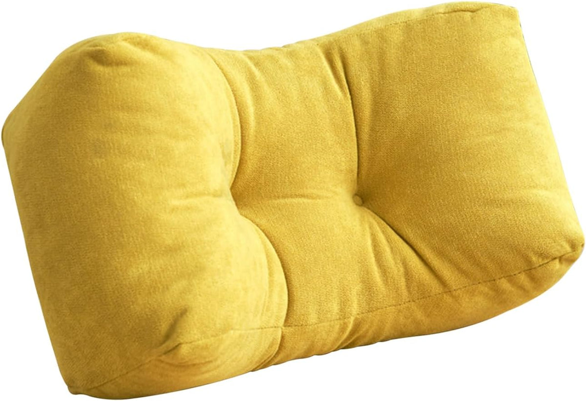 Back Pillow for Chair, Lumbar Support Pillow for Office Chair Lower Back Pain Relief Soft Cushion Car Bed Couch Sitting High Elasticity (Yellow, 35cm*16cm*20cm)
