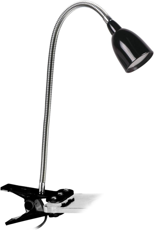 Newhouse Lighting NHCLP-LED-BLU Blue Metal Flexible Clamp-Style LED Goose Neck Desk Lamp in 3000K Warm White Color Temperature with Power Adapter and 6 ft. Power Cord