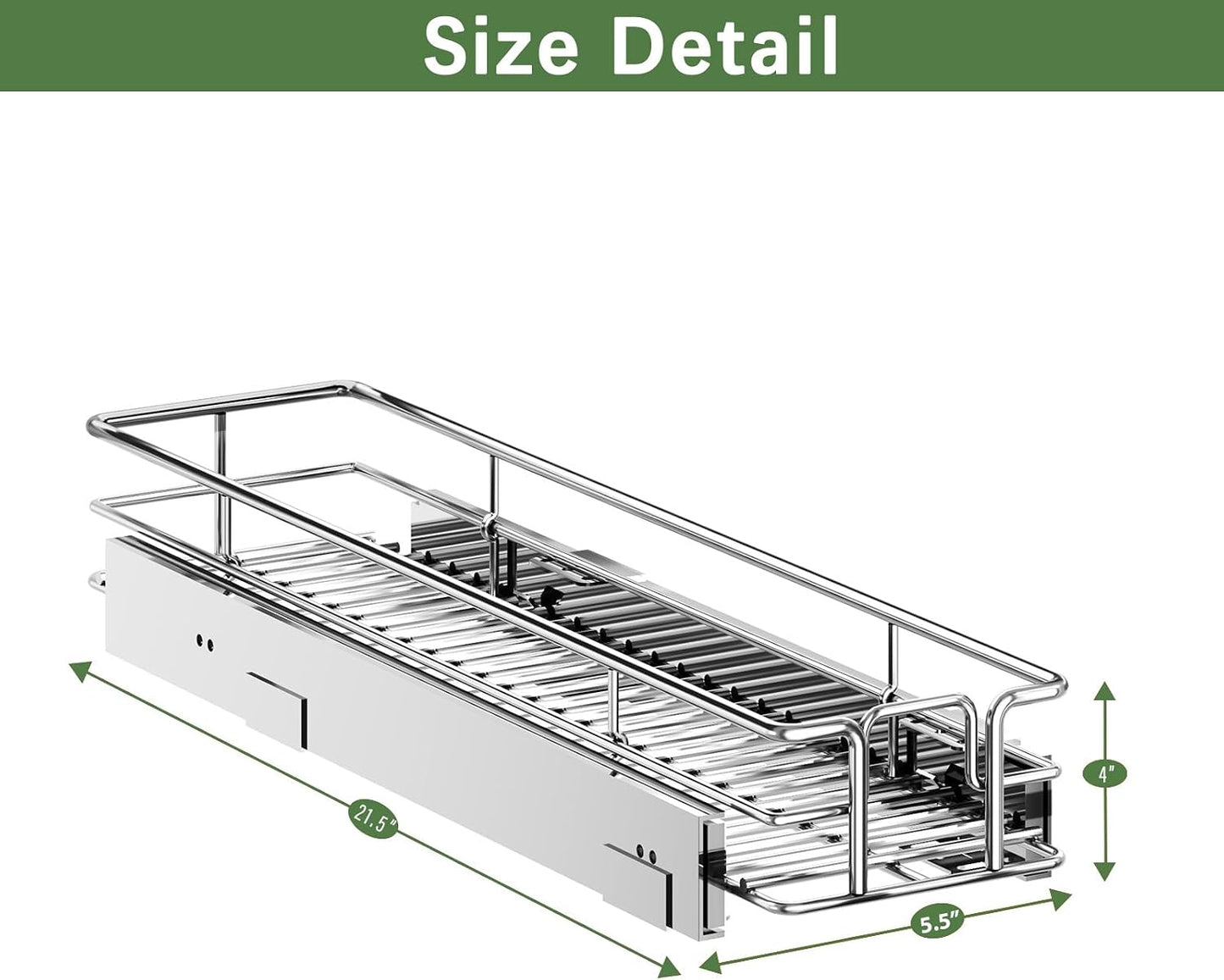 LOVMOR 2 Tier Individual Pull Out Cabinet Organizer 11" W x 18" D, Slide Out Kitchen Cabinet Storage Sliding Shelves