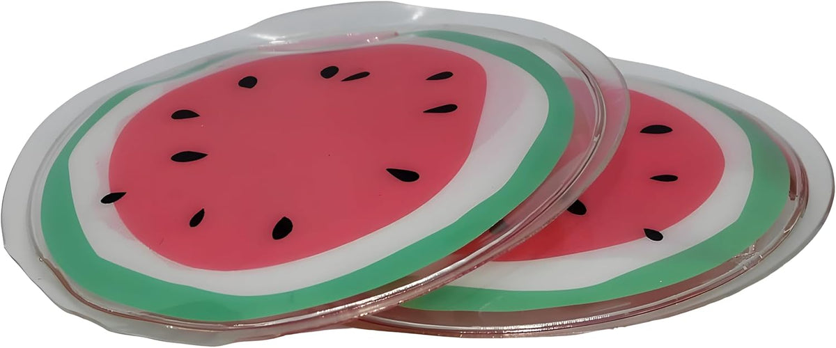 Bexter Watermelon Hot & Cold Eye Pads – Gel Eye Masks for Puffiness, Dark Circles, Migraines & Stress Relief – Reusable, Microwavable & Freezable – 2 Pads Set