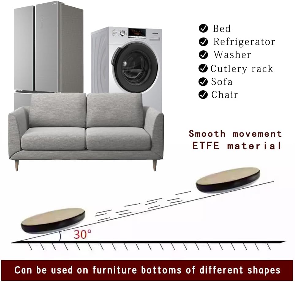 Furniture Sliders for Carpet and Hardwood Floors Adhesive Furniture Glides Self-Stick Furniture Sliders Pads (rectangular25*100mm,8)