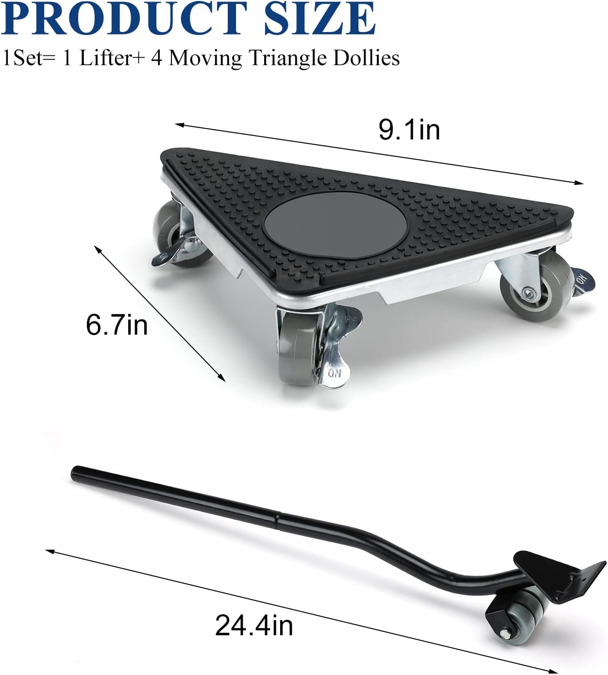 Furniture Moving Set for Hard Floor Surfaces, Move Heavy Furniture Quickly & Easily,(1 Lifter Tool & 4 Heightening Block)