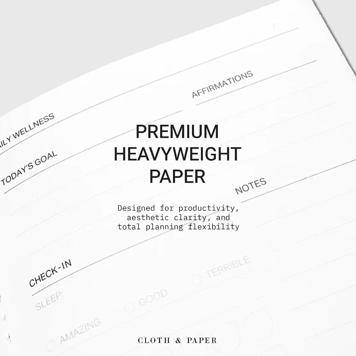 Cloth & Paper Travel Notebook | Daily Wellness Planner – Smoked Salt | Pocket Plus Wellness Planner 3.2" x 6" | Habit Tracker & Self Care Journal for Goals, Gratitude & Reflection – Soft Touch Cover