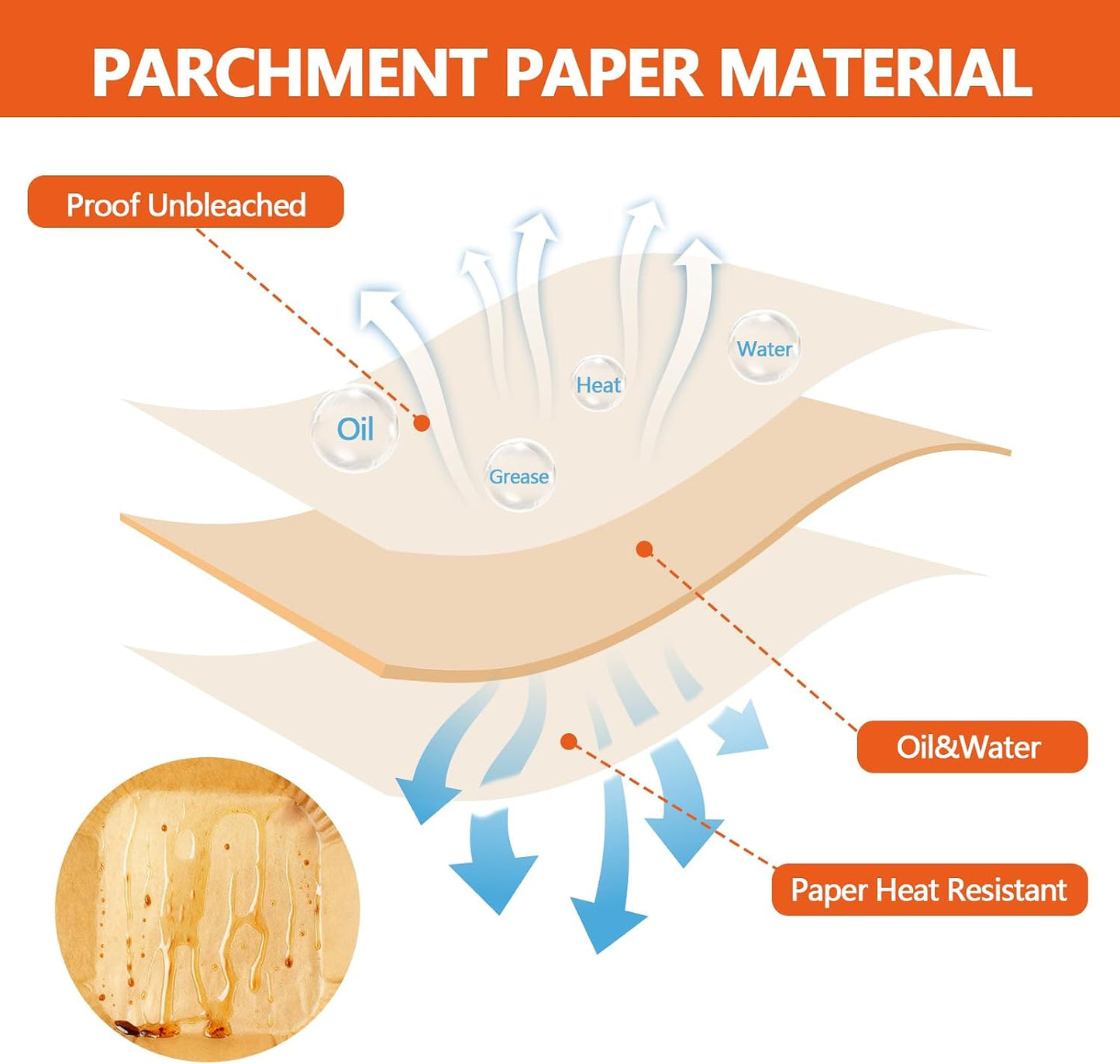 UBeesize 9 Inch Disposable Air Fryer Liners 200 Pack Square Parchment Liner