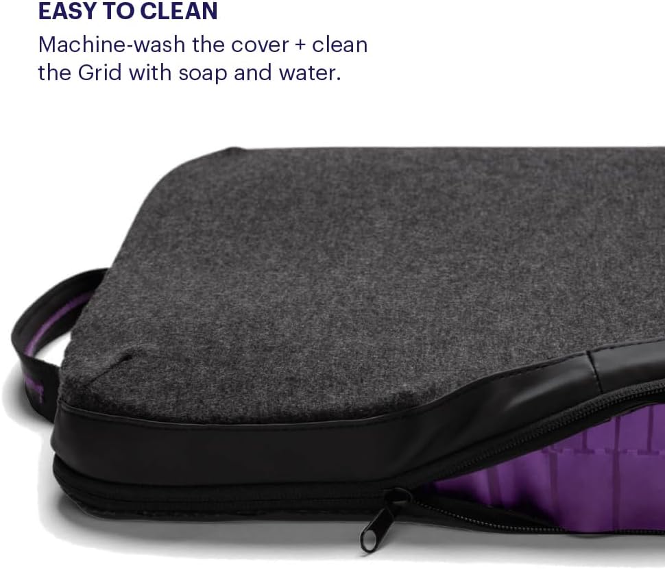 Purple Back Cushion, Lumbar Support Pillow for Office Chair, Car Seat