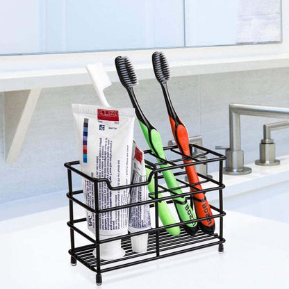 Toothbrush Holder for Bathrooms,Black | Stainless Steel 5 Slot