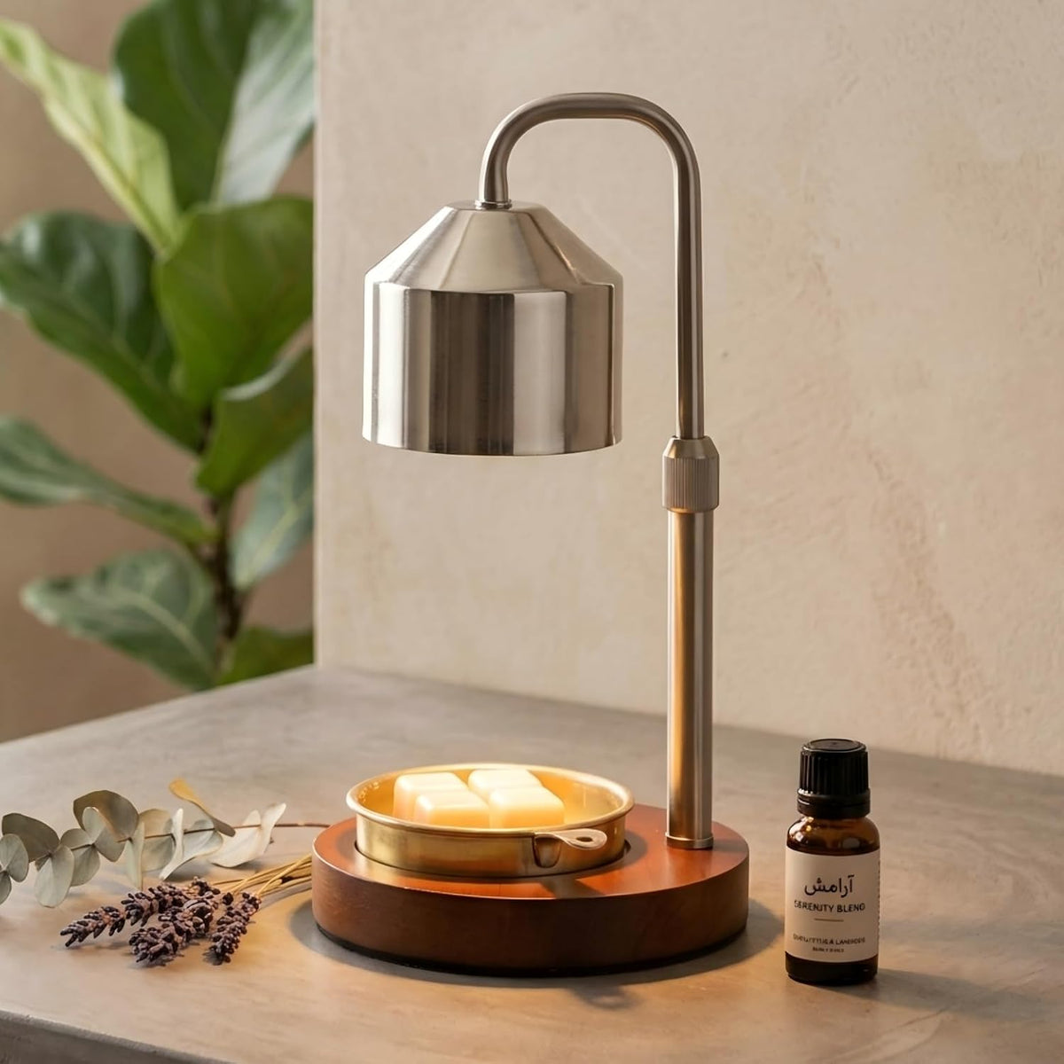 MOAFINA White Candle Warmer Lamp with Timer,Height Adjustable Dimmable