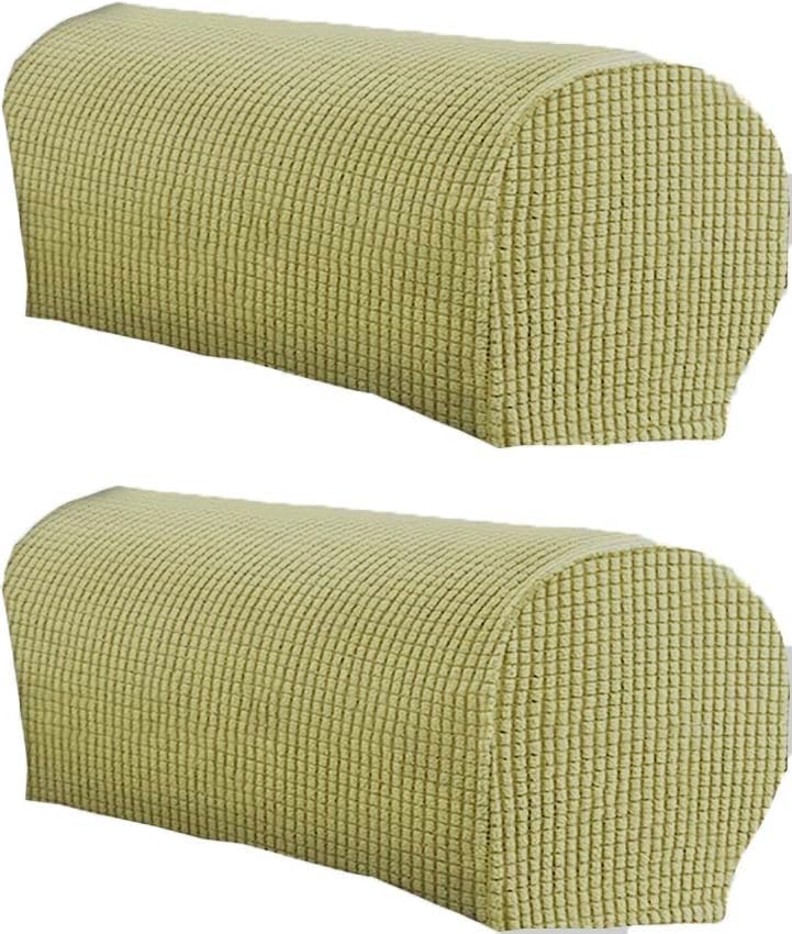 LINGXIYA Stretch Plush Armrest Covers, Spandex Armrest Slipcovers, Set of 2