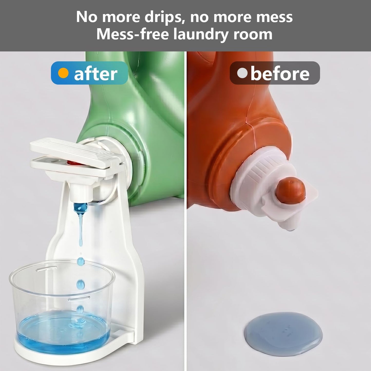 Laundry Detergent Dispenser Cup Holder, Laundry Soap Drip Catcher Tray, 1P | VOTLEVT Plastic laundry detergent drip catcher, Fabric Softener Cup Holder, Liquid laundry Soap holder stand for laundry room