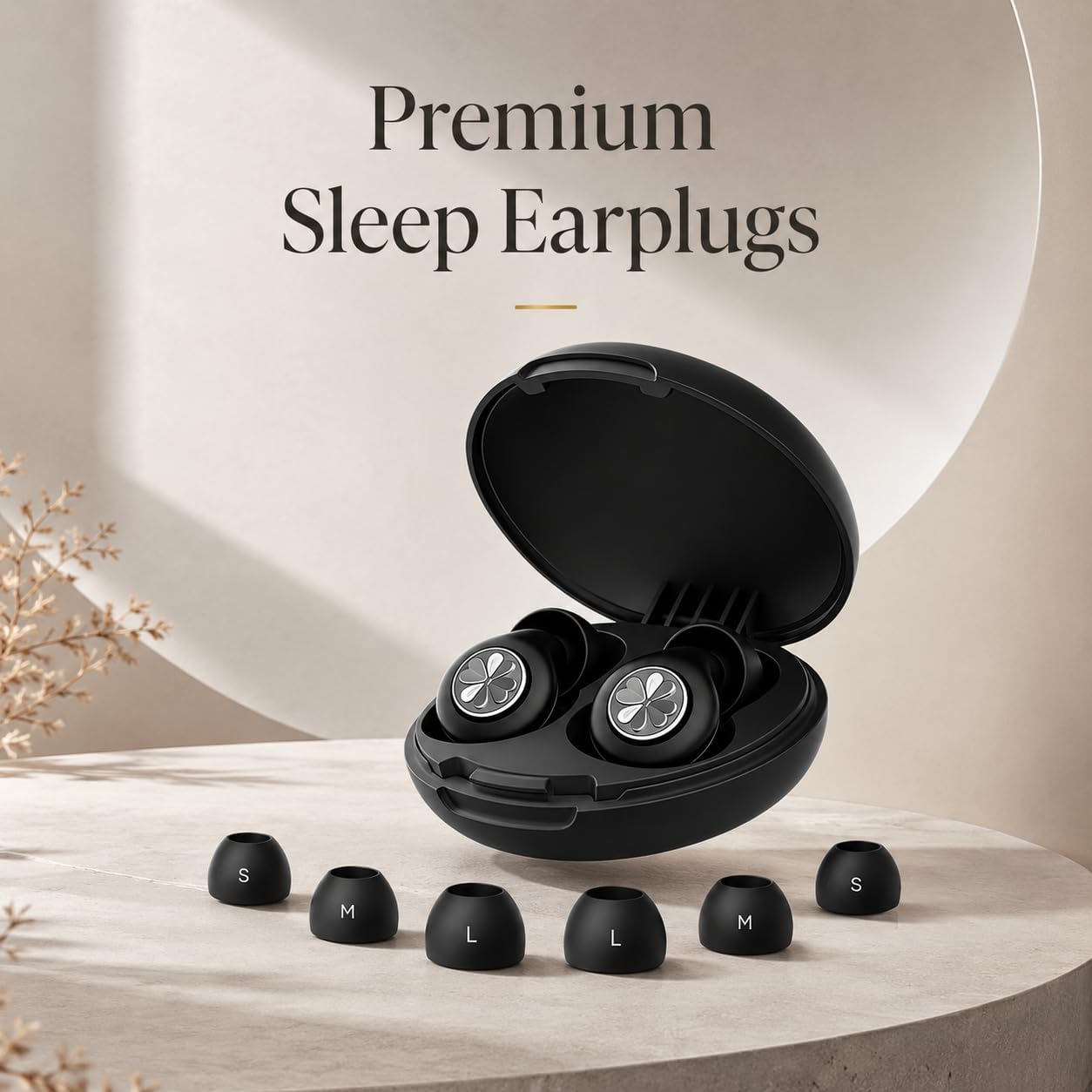 HEKKE 45dB Ear Plugs for Sleeping, Soft Silicone for Side Sleepers, 4 Sizes | Reusable soft silicone with XS/S/M/L sizes for side sleepers, concerts, flights and hotels; carrying case included.