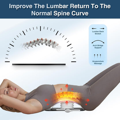 Docemel Back Stretcher for Lower Back Pain Relief,Adjustable Inversion Lumbar Traction Device,Lumbar Support Board for Spinal Decompression and Scoliosis,Sciatic Nerve Release Tool,Back Cracker Board