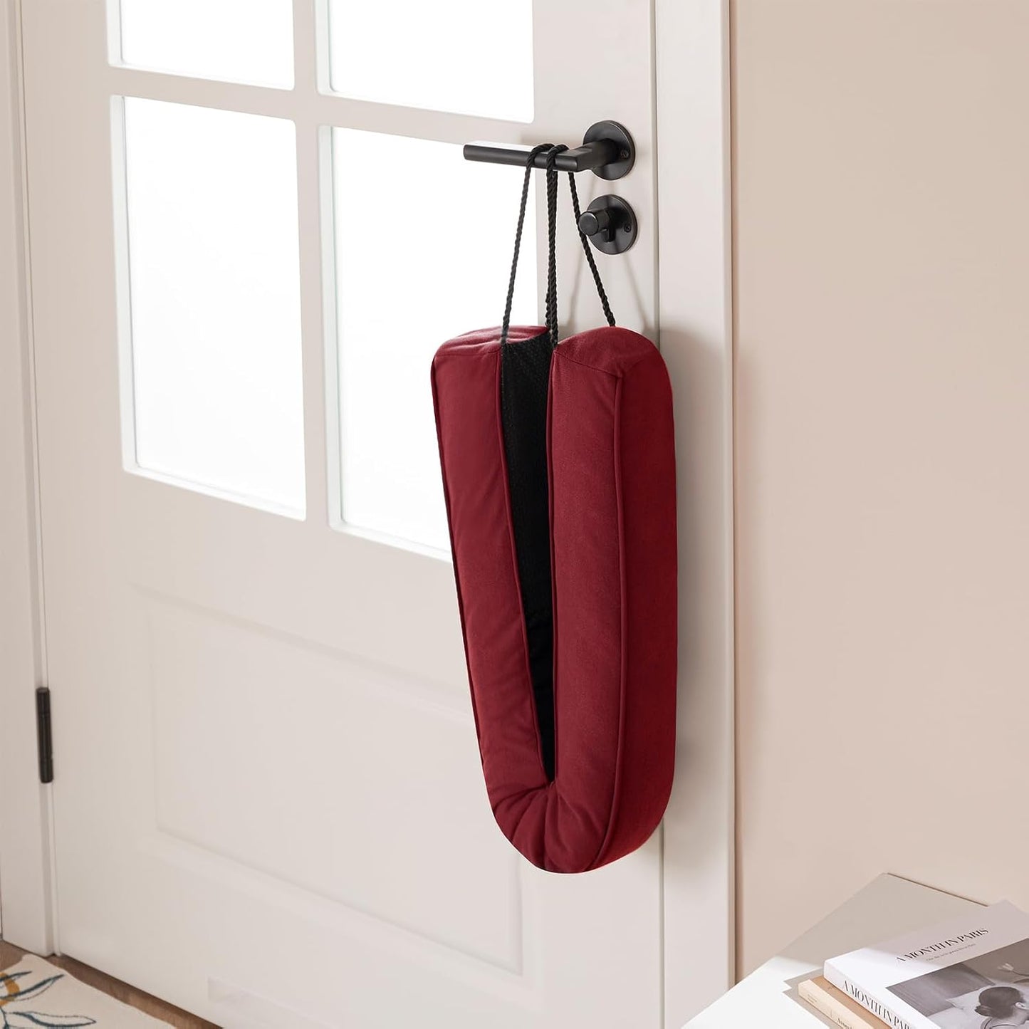 Door Draft Stopper with Removable Washable Cover, 38", Black | Weighted Gap Filler, Blocks Hot and Cold Air, All-Season Seal, Easy Install, Noise & Wind Blocker, Home Essentials