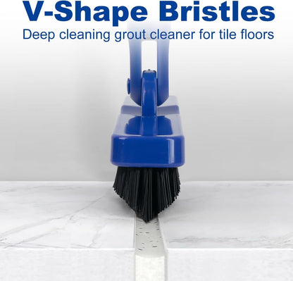 CELOX Grout Brush with Long Handle, Tile Grout Cleaner Brush for Tile Floors, for Shower Tile, for Cleaning Grout