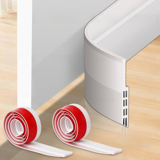 Adjustable Under Door Draft Stopper Filler Seal Blocker, 2 Pack | Door Seal Weather Stripping Gap Filler Blocks Noise Light Dust Cold Air for Bottom of Exterior & Interior Doors