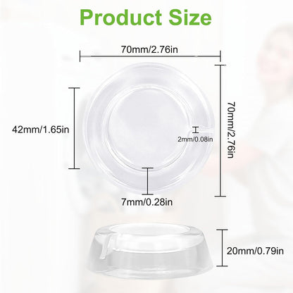 Anti Vibration Pads for Washing Machine, 4 Pack Clear PU Washer Dryer Feet Pads with Leveling Tool, Noise Reducing Anti Slip Anti Walk Shock Absorber Stabilizer for Washer, Dryer & Furniture