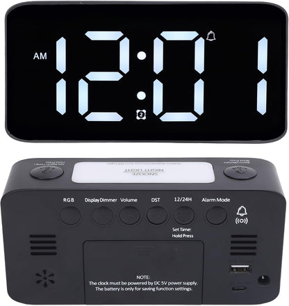 Ymiko Vibrating Alarm Clock with Bed Shaker Large LED Display Corded Vibrator for Heavy Sleepers