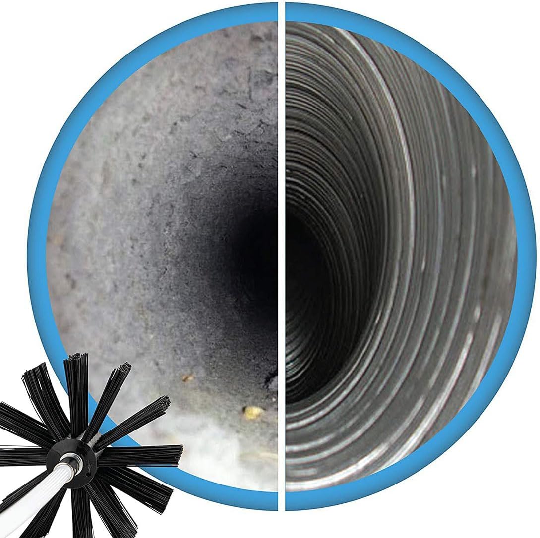 Chimney Washing Brushes Fireplace Cleaning Supplies 5.9in and 3.9in Brush Heads 5/16 Screw Thread Dryer Vent Cleaner Kit Attachment