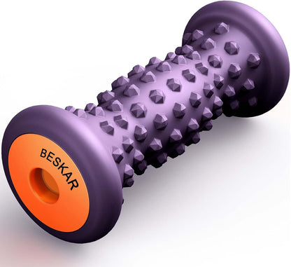 BESKAR Foot Massage Roller for Plantar Fasciitis Relief | Pressure Point and Deep Tissue Massages, Relieving Feet Arch Heel Pain, Myofascial Pain Syndrome, Portable Reflexology Tool