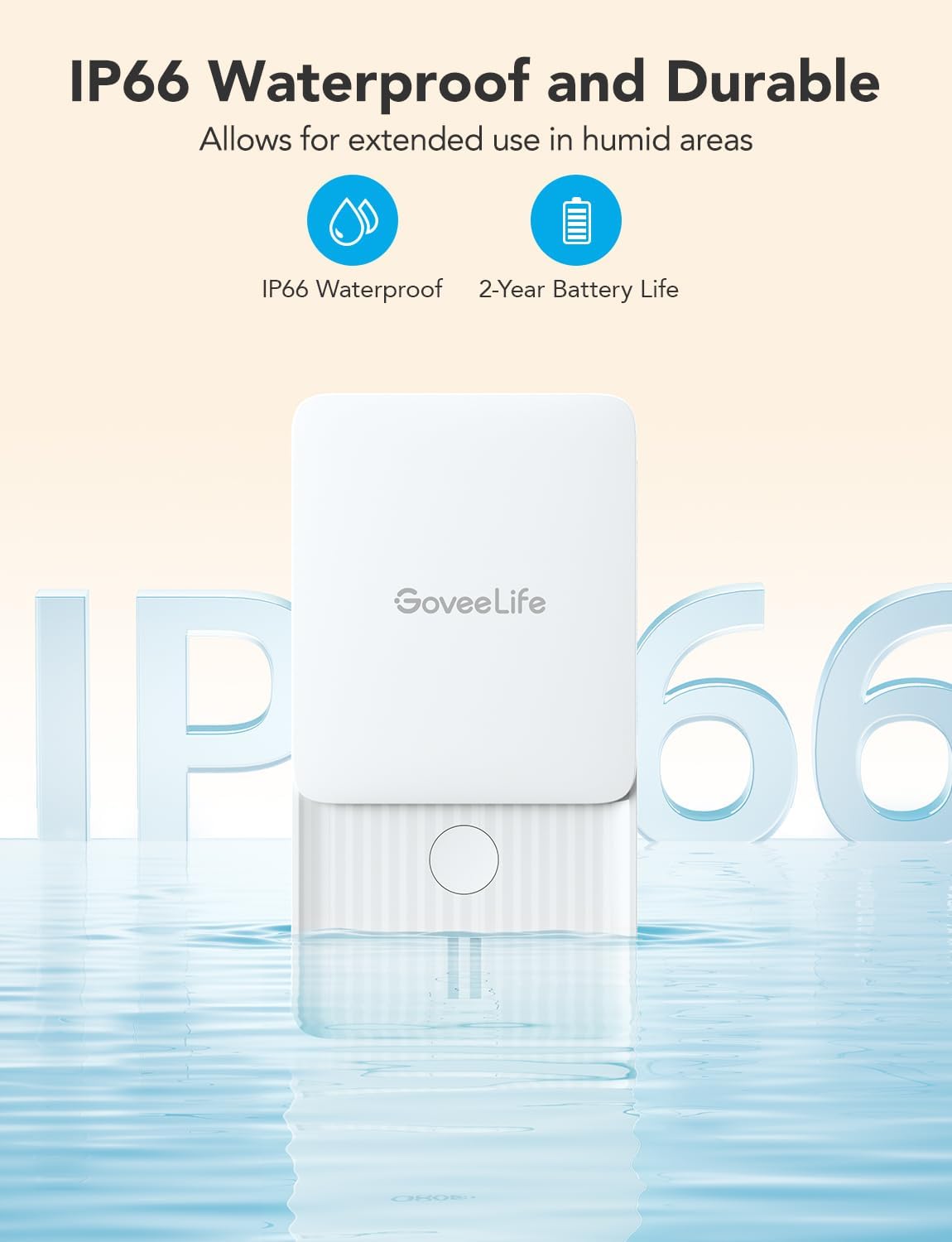 GoveeLife Water Leak Detectors with Leak and Drip Alerts, 3 Pack | 100dB Adjustable Audio Alarm, 5-Year Battery Life, IP66, Detector for Home, Bedrooms, Basement, Warehouse, Cabin/RV
