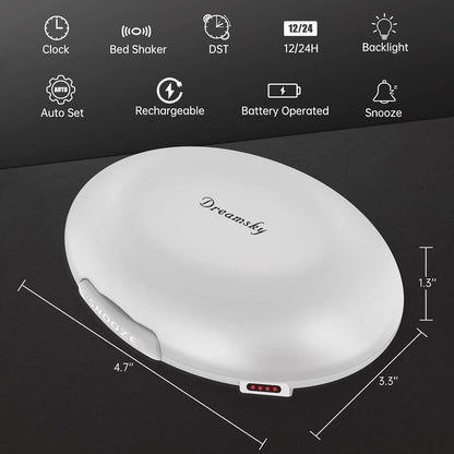 DreamSky Vibrating Alarm Clock for Heavy Sleepers Adults Under Pillow