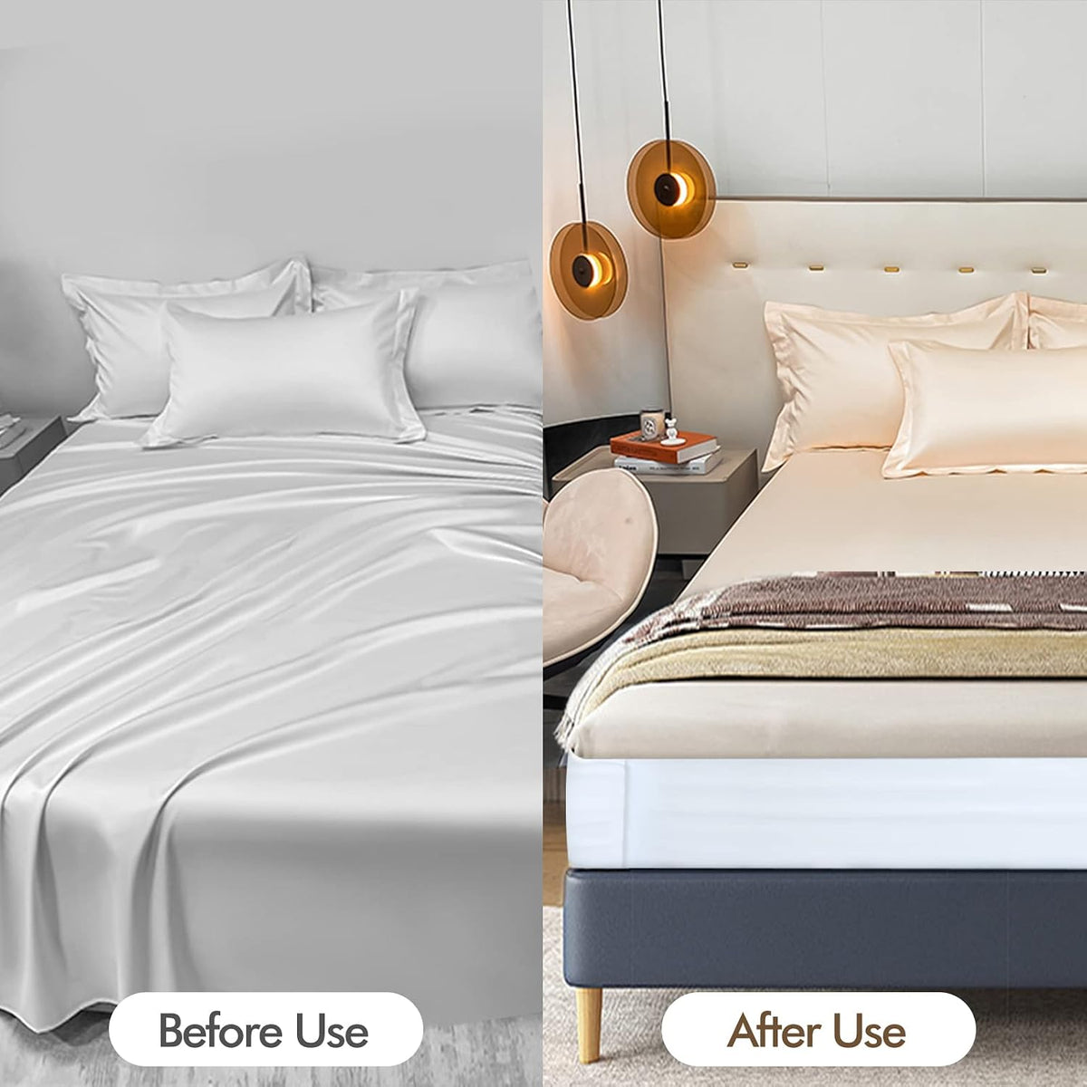 Bed Sheet Holder - Queen Fitted Sheet Only Straps，Holds The Flatbed in Place and Converts It Into A Fitted Sheet, Bed Sheet Fastener Holder, Fits All Mattress Heights- Queen 60” X 80”