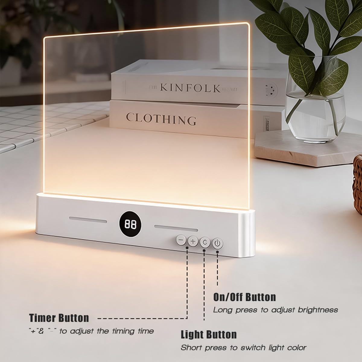 Flat Book Light,2026 Upgrade, Book Light Treasure Box, Reading in Bed at Night with 3 Colors & Timer, Dimmable Panel Plate Book Lamp Full Page Light, Bookish Gifts for Book Lovers