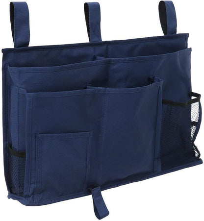 Large Pocket Bedside, Hanging Storage Organizer for Books,Phones,Tablets,Accessory and TV Remote - Best for Headboards, Bed Rails, Dorm Rooms, Bunk Beds, Apartments, Bathrooms &Travel (Light blue)