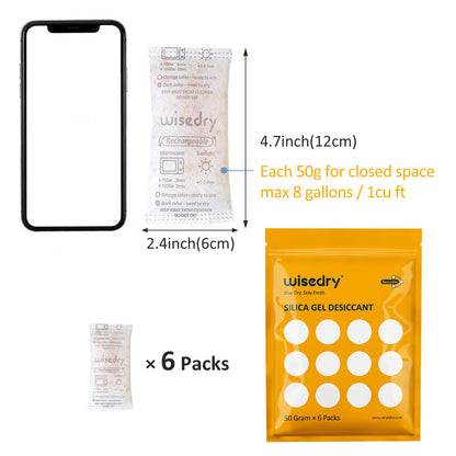 wisedry 2 x 500 Gram [2.2 lbs] Rechargeable Silica Gel Car Dehumidifier, Microwave Fast Reactivated Desiccant Packets Large for Gun Safe Closet Basement Garage Storage Moisture Absorber Bag Reusable