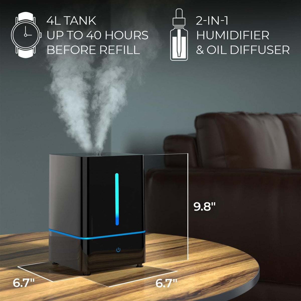 Everlasting Comfort 2.5L Kids Humidifiers for Bedroom - Easy to Clean 24HR Runtime No-Filter Quiet Kids & Baby Humidifier for Nursery, Home, Plants, Allergies, Dry Skin, Congestion, Indoor